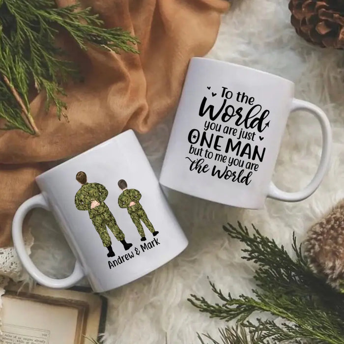 Military Father And Kids - Personalized Mug For Dad, Father's Day