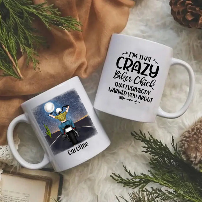 I'm That Crazy Biker Chick - Personalized Mug For Her, Motorcycle Lovers