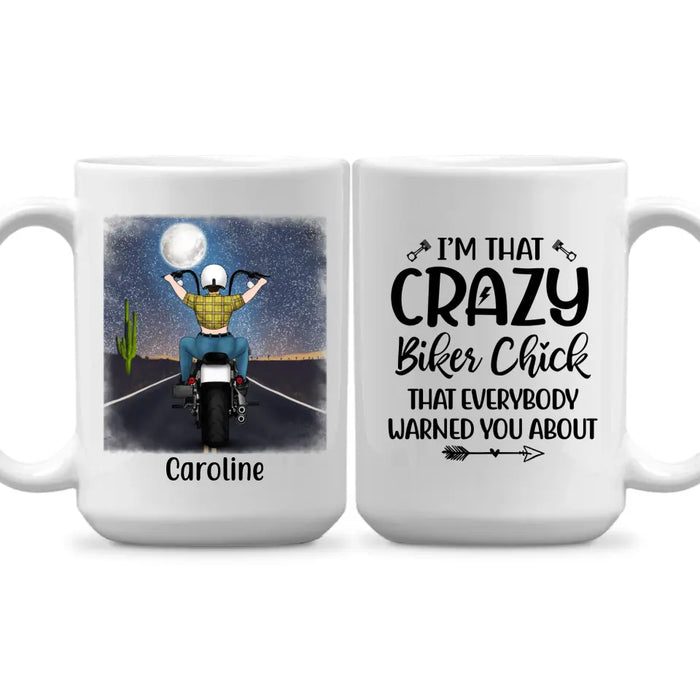 I'm That Crazy Biker Chick - Personalized Mug For Her, Motorcycle Lovers