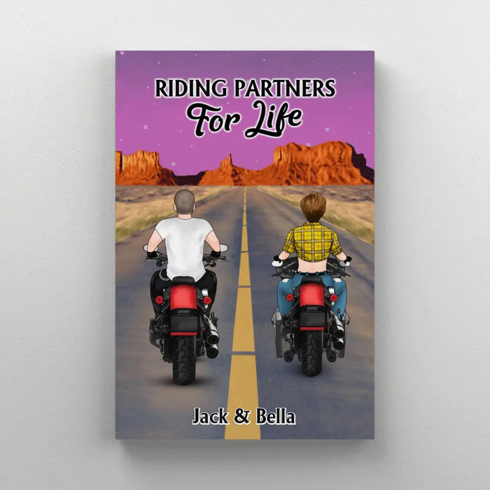 Life Is a Journey Enjoy the Ride - Personalized Gifts Custom Motorcycle Canvas for Biker Couples, Motorcycle Riders