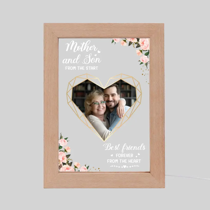 Mother And Son From The Heart Best Friends Forever From The Heart - Personalized Upload Photo Gifts Custom Frame Lamp for Mom, Mother's Day Gift From Sons