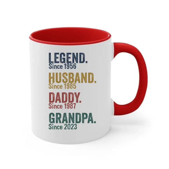 Legend Husband Daddy Grandpa Since - Personalized Upload Photo Mug, Gif for Dad, Father's Day Gift