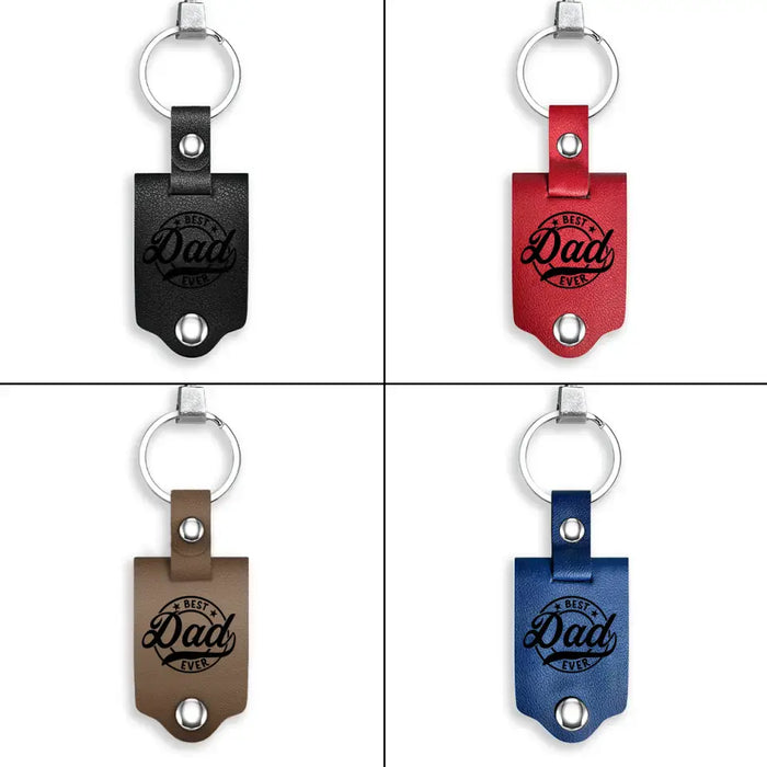 Dear Dad, Great Job I'm Awesome Thank You - Personalized Photo Gifts Custom Leather Keychain, Gifts For Dad, Father's Day Gift