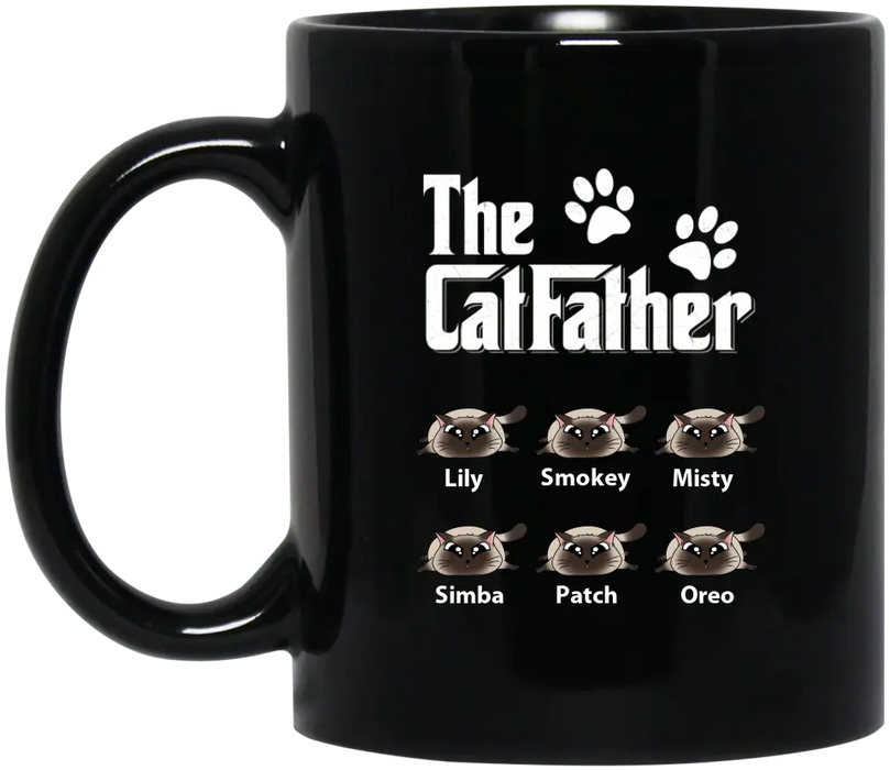 The CatFather - Personalized Gifts Custom Cat Lovers Mug For Cat Dad, Cat Lovers