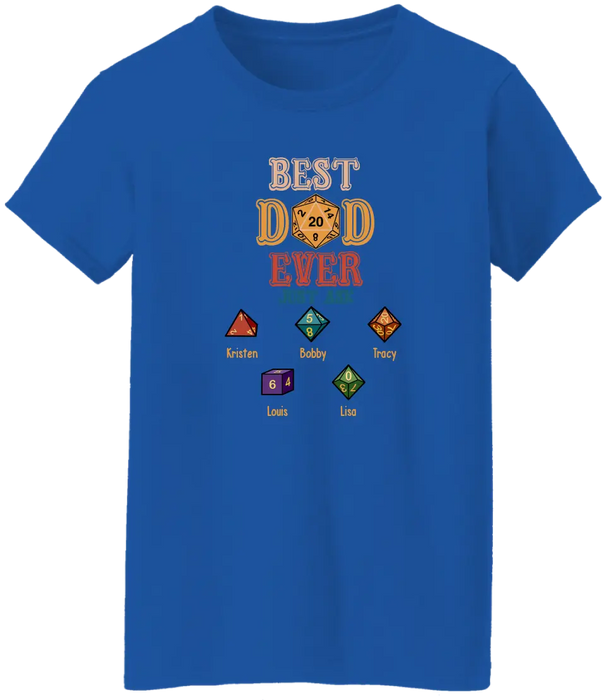 Best Dad Ever Just Ask With Kids Names - Personalized D&D Dad Shirt, Custom DnD Dad Shirt, Gifts for Geek Dads