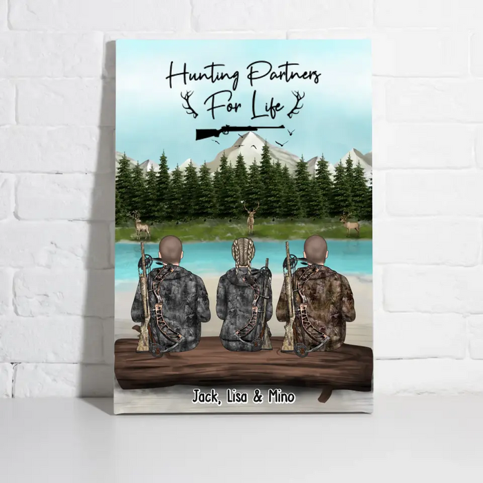 Hunting Partners For Life - Personalized Hunting Canvas Prints, Custom Canvas for Couples, Friends, Hunting Lovers