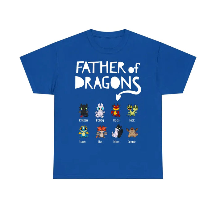 Father Of Dragons - Personalized Baby Dragons Children's Names Shirt For Father, Father's Day Gifts for Dragon Lovers