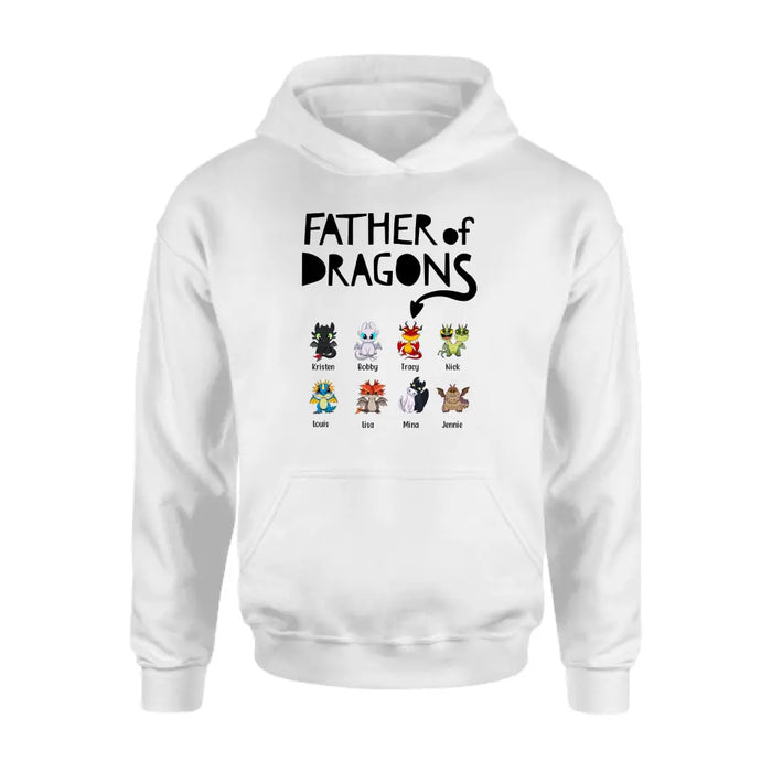 Father Of Dragons - Personalized Baby Dragons Children's Names Shirt For Father, Father's Day Gifts for Dragon Lovers