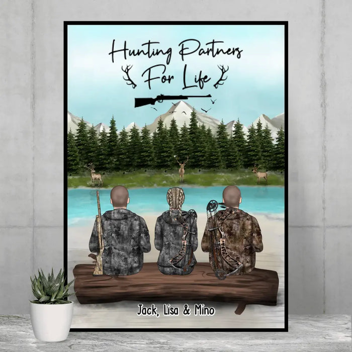 Hunting Partners For Life - Personalized Hunting Poster, Custom Poster for Couples, Friends, Hunting Lovers