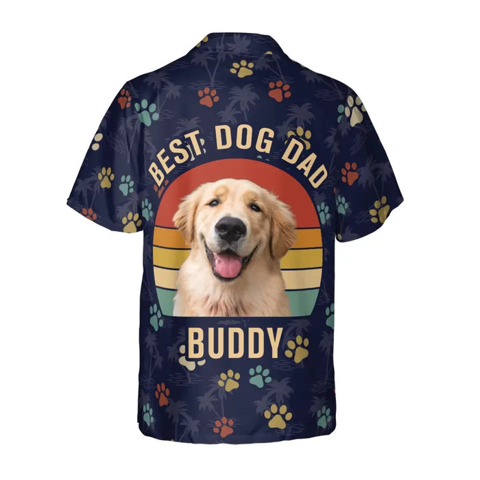 Personalized Best Dog Dad Hawaiian Shirt, Custom Face Hawaiian Shirt for Men, Gift for Dog Dad, Dog Lovers