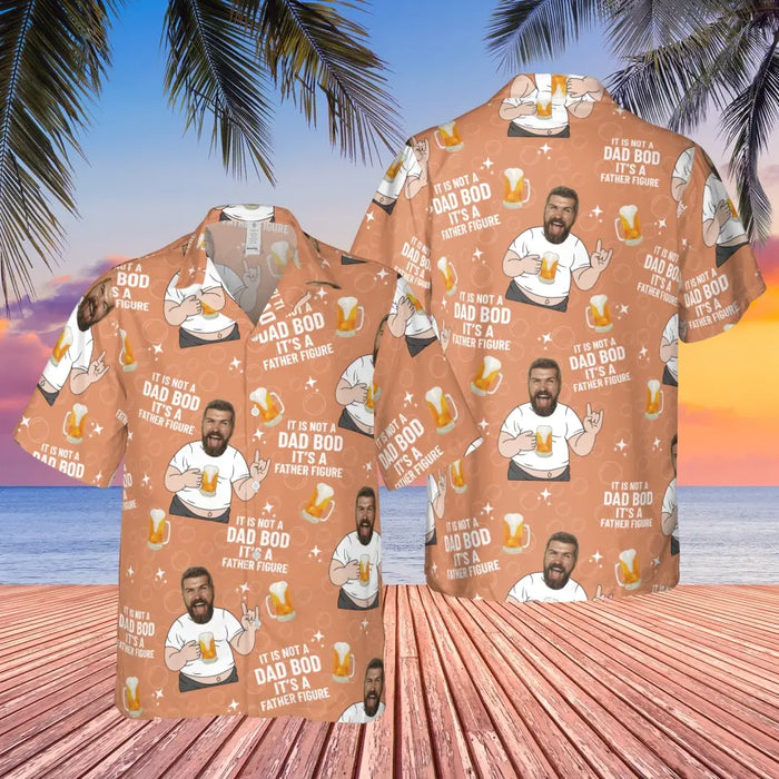 Personalized It Is Not A Dad Bob It's A Father Figure Hawaiian Shirt, Custom Face Hawaiian Shirt for Men, Gift for Dad