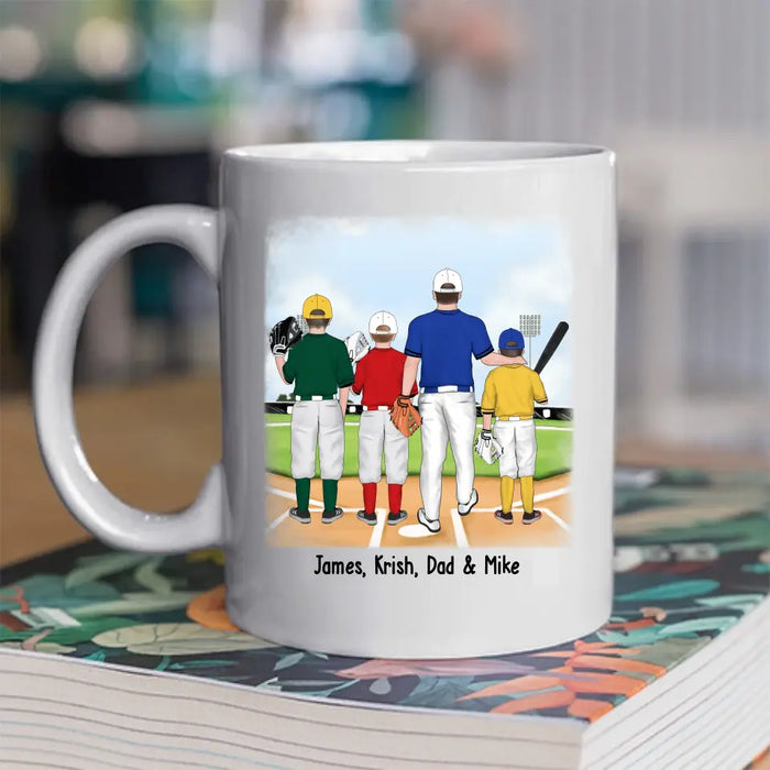 Baseball Partners Forever - Personalized Father and Kids Mug, Gift For Dad, Baseball Lovers