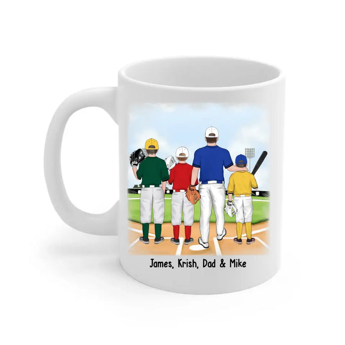 Baseball Partners Forever - Personalized Father and Kids Mug, Gift For Dad, Baseball Lovers