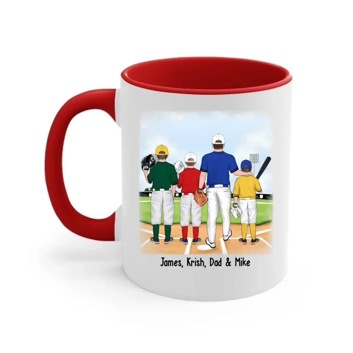 Baseball Partners Forever - Personalized Father and Kids Mug, Gift For Dad, Baseball Lovers