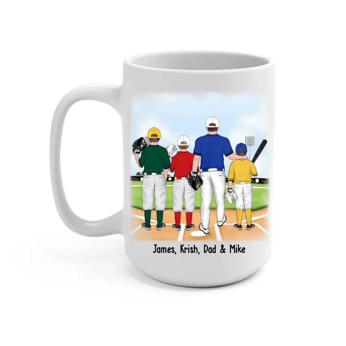 Baseball Partners Forever - Personalized Father and Kids Mug, Gift For Dad, Baseball Lovers