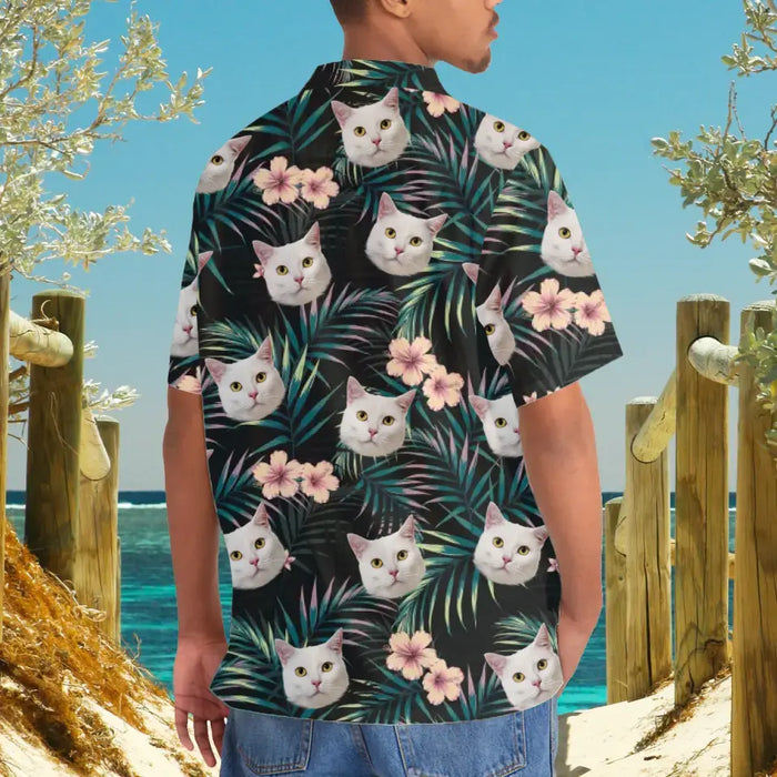 Personalized Hawaiian Shirt with Face, Custom Face Hawaiian Shirt for Man Woman, Custom Tropical Vibes Hawaiian Shirt