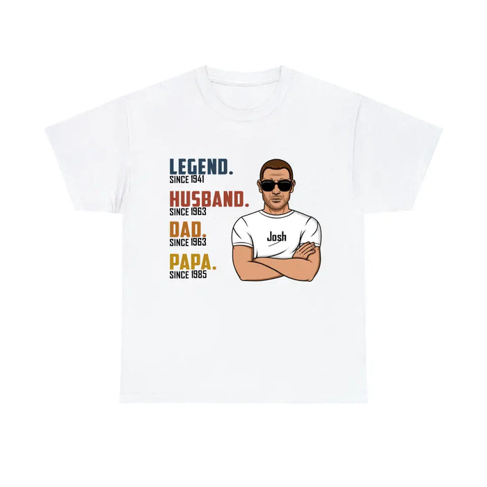 Legend Husband Dad Papa - Personalized Gifts Custom Shirt for Grandpa for Dad