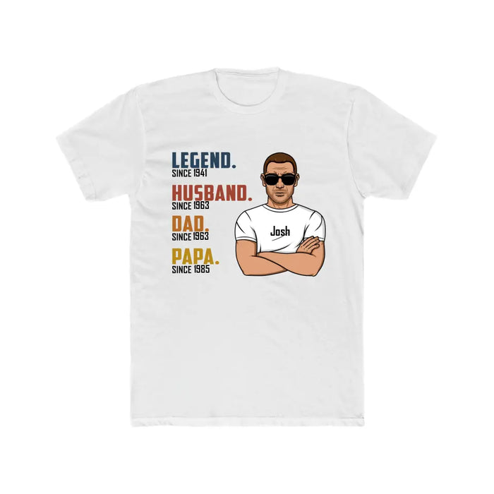 Legend Husband Dad Papa - Personalized Gifts Custom Shirt for Grandpa for Dad