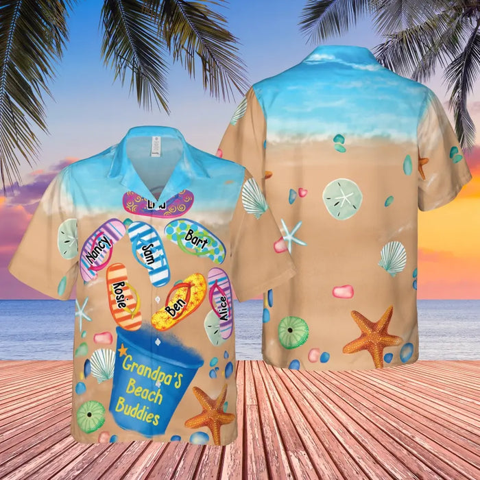 Personalized Grandpa's Beach Buddies Hawaiian Shirt for Men, Gift for Grandpa, Dad, Beach Lovers