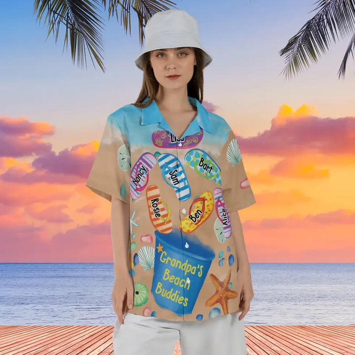 Personalized Grandpa's Beach Buddies Hawaiian Shirt for Men, Gift for Grandpa, Dad, Beach Lovers