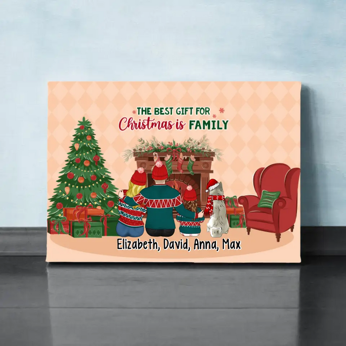 Personalized Canvas, The Joy Of Christmas Is Family, Christmas Gift For Whole Family