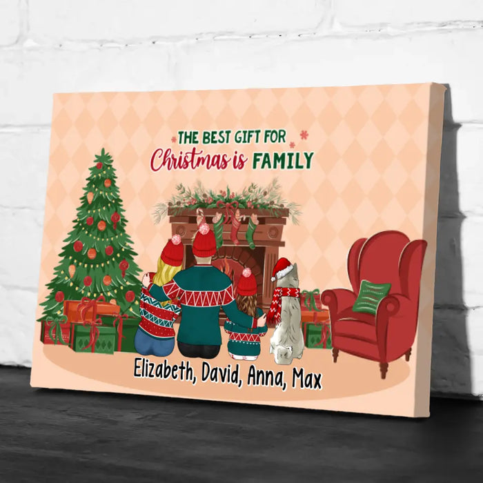 Personalized Canvas, The Joy Of Christmas Is Family, Christmas Gift For Whole Family