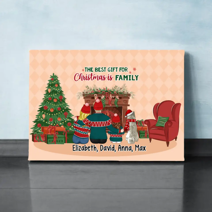 Personalized Canvas, The Joy Of Christmas Is Family, Christmas Gift For Whole Family