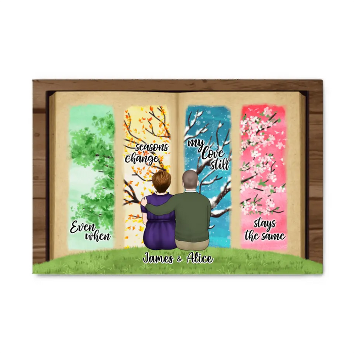 Personalized Canvas, Even When Seasons Change, My Love Still Stays The Same, Aniversarry Gift For Couple, Parents