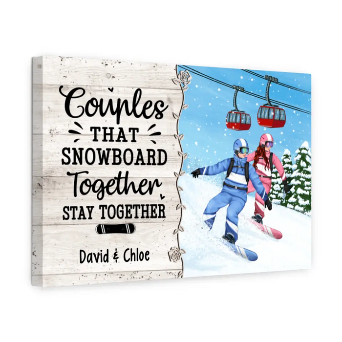 Personalized Canvas, Snowboarding Partners For Life, Couple & Friends, Gift For Snowboarders