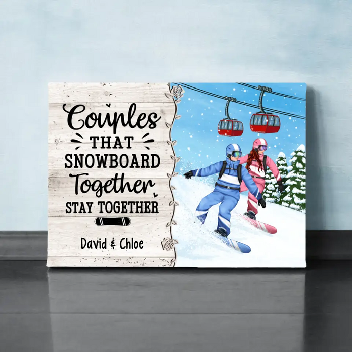 Personalized Canvas, Snowboarding Partners For Life, Couple & Friends, Gift For Snowboarders