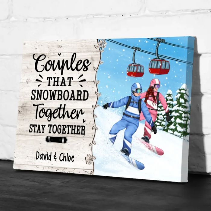 Personalized Canvas, Snowboarding Partners For Life, Couple & Friends, Gift For Snowboarders