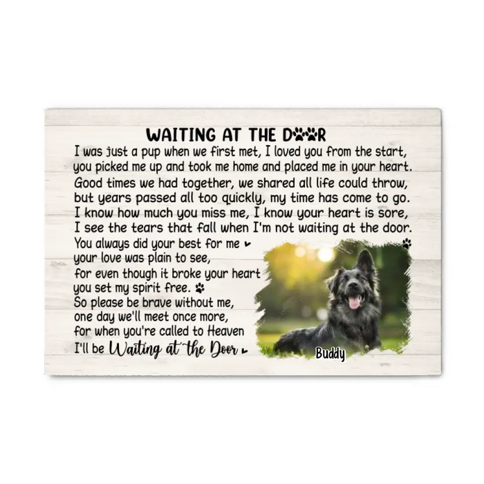 Waiting At The Door - Custom Canvas Photo Upload, Memorial, Dog Lovers