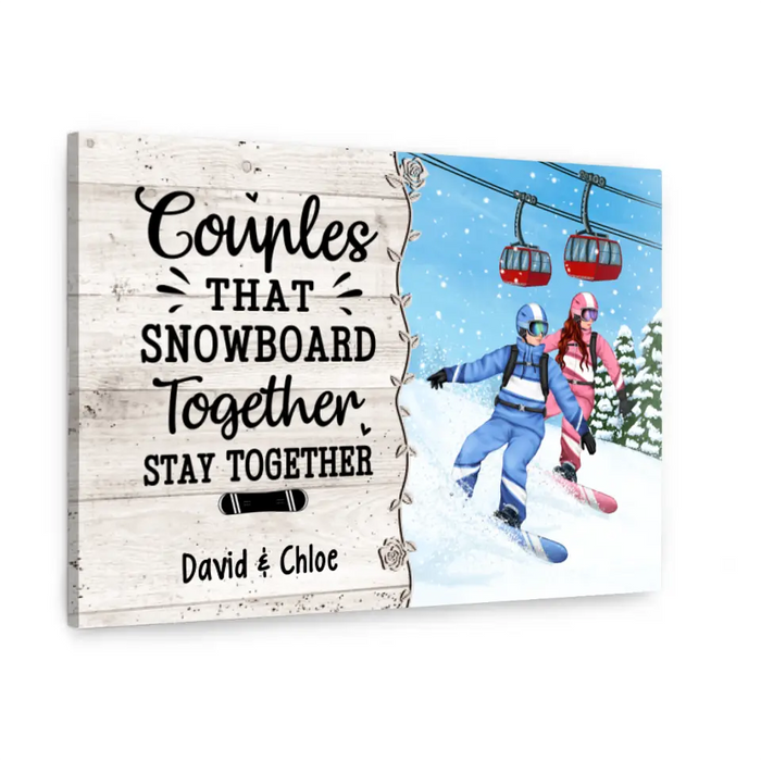 Personalized Canvas, Snowboarding Partners For Life, Couple & Friends, Gift For Snowboarders