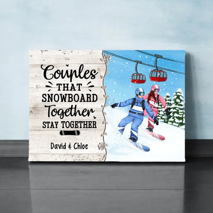 Personalized Canvas, Snowboarding Partners For Life, Couple & Friends, Gift For Snowboarders