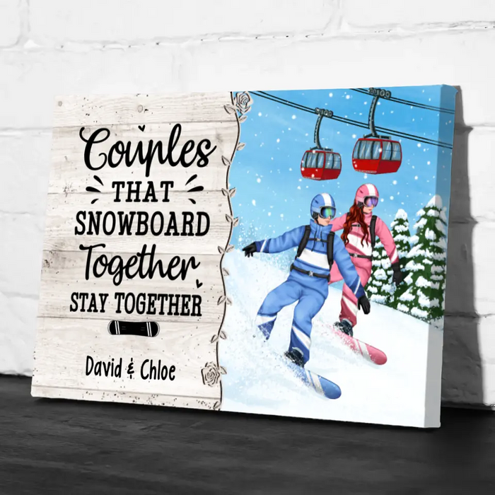 Personalized Canvas, Snowboarding Partners For Life, Couple & Friends, Gift For Snowboarders