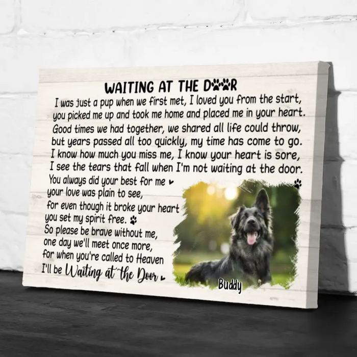 Waiting At The Door - Custom Canvas Photo Upload, Memorial, Dog Lovers