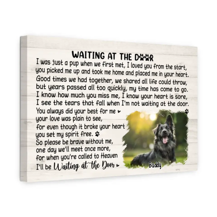 Waiting At The Door - Custom Canvas Photo Upload, Memorial, Dog Lovers