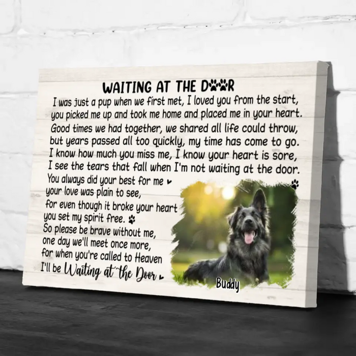 Waiting At The Door - Custom Canvas Photo Upload, Memorial, Dog Lovers