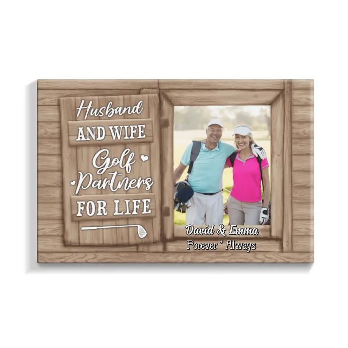 Golf Partners for Life - Personalized Photo Upload Gifts for Custom Golf Canvas - Wife, Husband, Wife, Golf Lovers