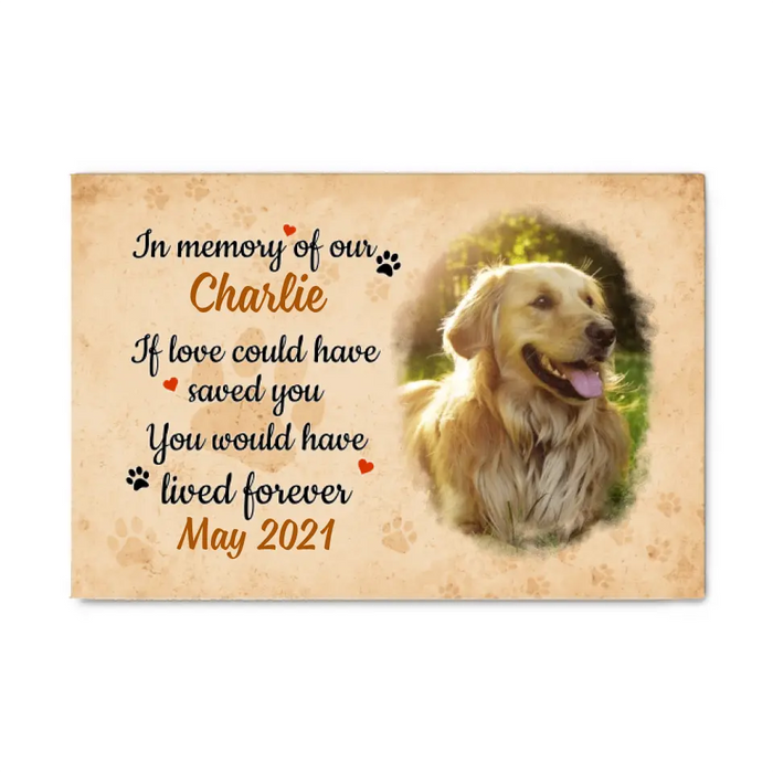 Personalized Canvas, If Love Could Have Saved You, Upload Photo Gift, Memorial Gift, Gift For Dog Lovers, Cat Lovers