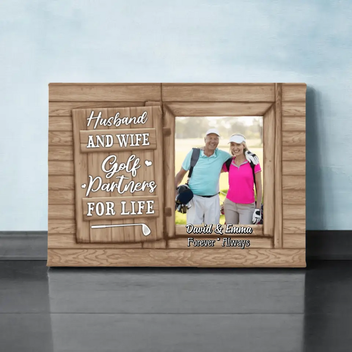 Golf Partners for Life - Personalized Photo Upload Gifts for Custom Golf Canvas - Wife, Husband, Wife, Golf Lovers