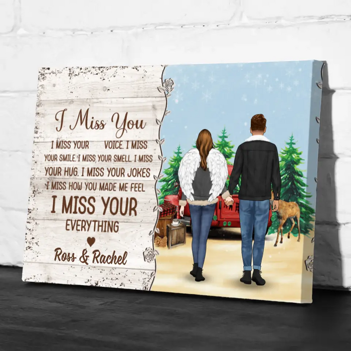 I Miss Your Everything - Personalized Gifts Custom Memorial Canvas for Wife or Husband, Memorial Gifts