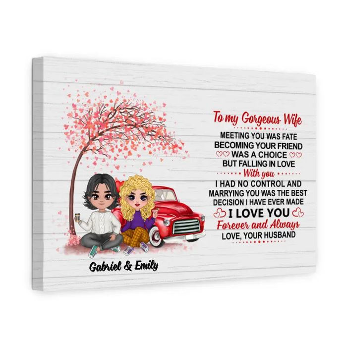 Meeting You Was Fate - Personalized Canvas For Couples, For Him, For Her, Valentine's Day