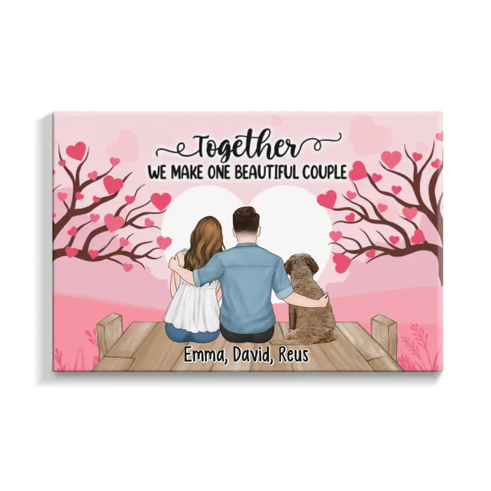 Together We Make One Beautiful Couple - Personalized Canvas For Her, For Him, Valentine's Day