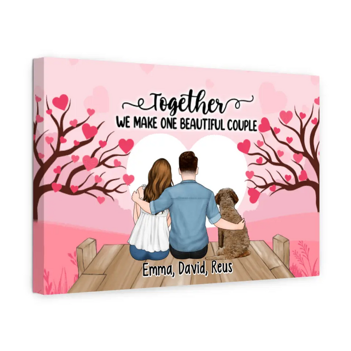 Together We Make One Beautiful Couple - Personalized Canvas For Her, For Him, Valentine's Day