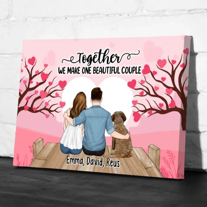 Together We Make One Beautiful Couple - Personalized Canvas For Her, For Him, Valentine's Day