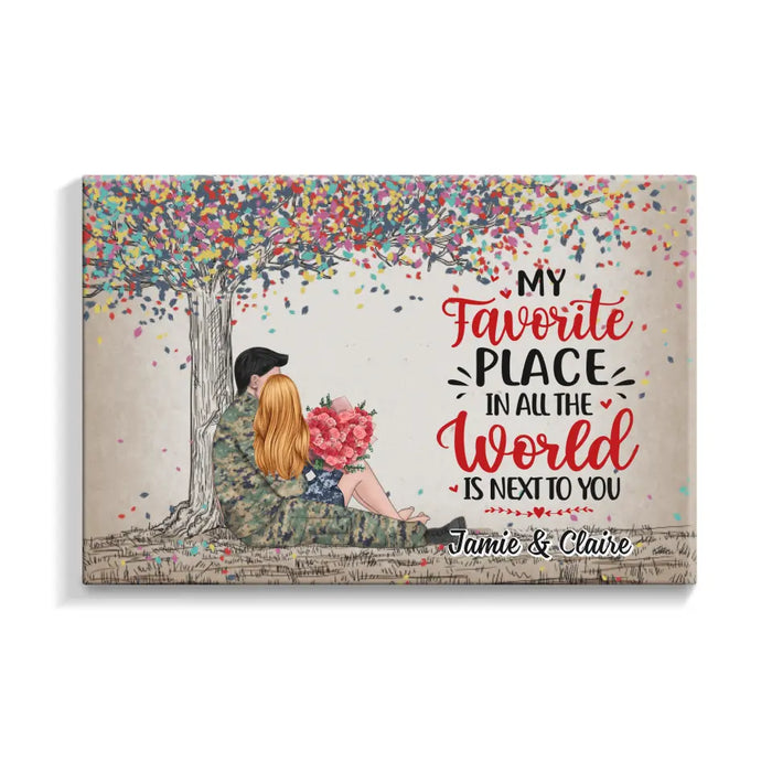 My Favorite Place In All The World - Personalized Canvas For Couples, Him, Her, Military