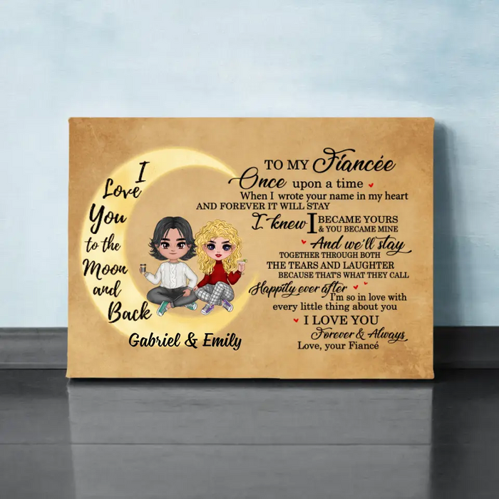 Once Upon A Time When I Wrote Your Name In My Heart - Personalized Canvas For Couples, Him, Her