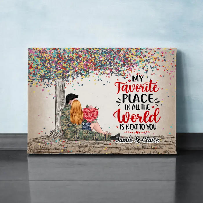 My Favorite Place In All The World - Personalized Canvas For Couples, Him, Her, Military