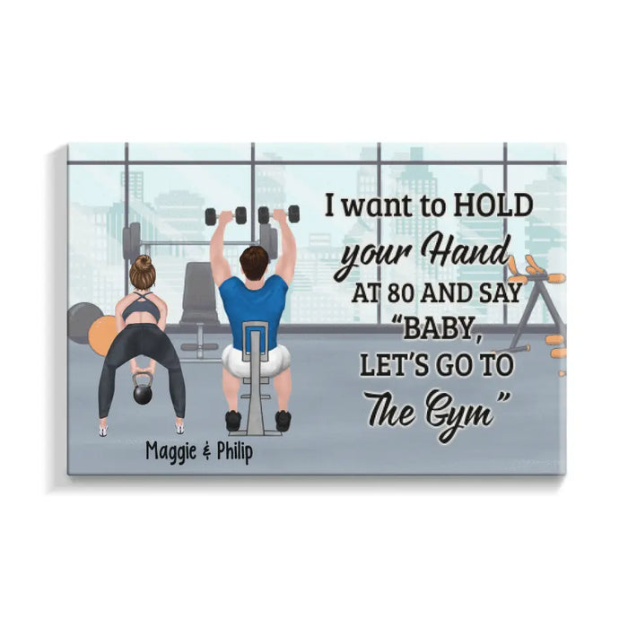 Couple Workouts Together - Personalized Canvas For Her, Him, Fitness